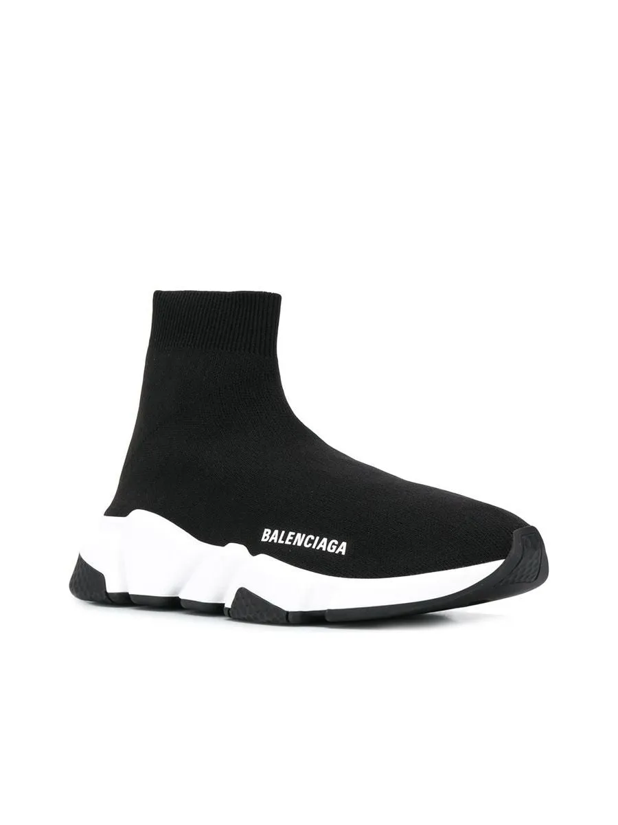 Women's Speed Recycled Knit Sneaker in Black/white