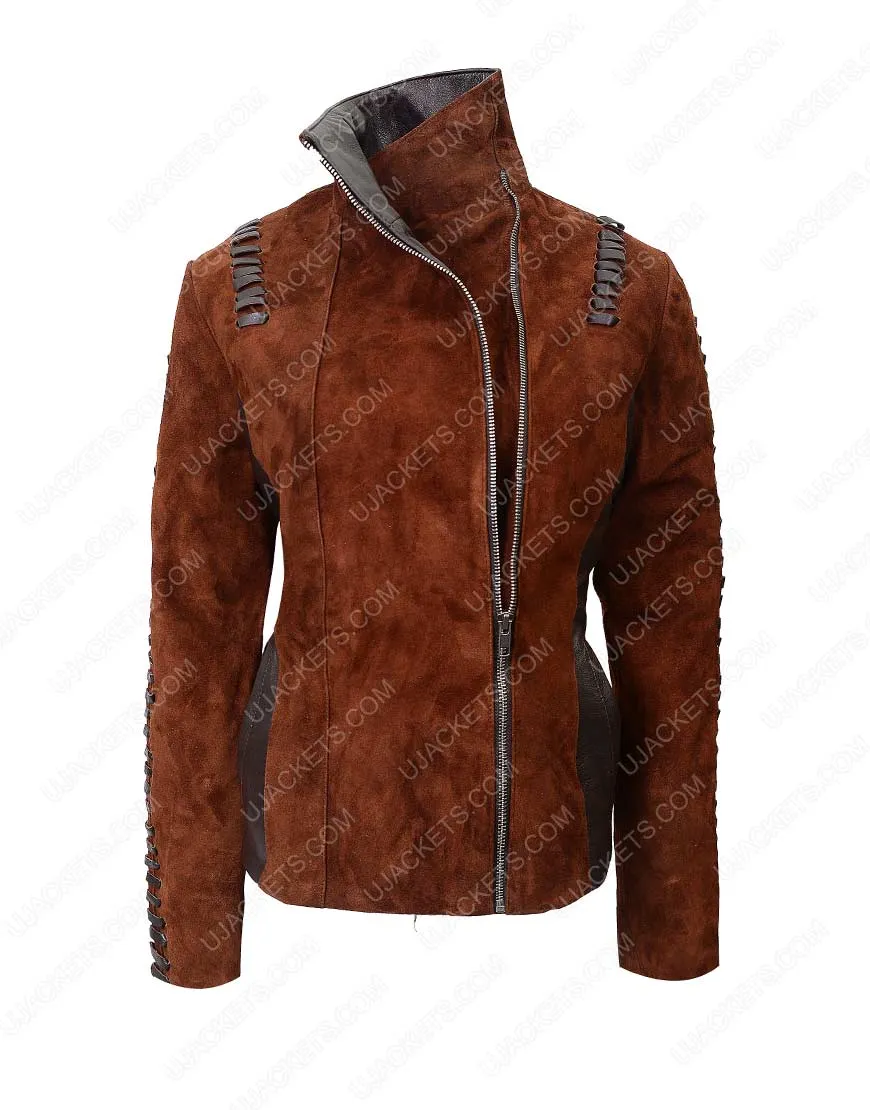 Womens Western Suede Biker Jacket For Sale on Ujackets