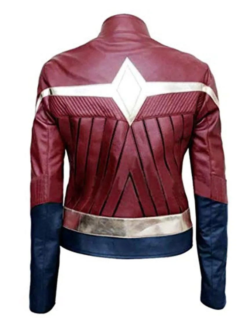 Wonder Woman 1984 Leather Jacket | Gal Gadot Maroon Leather Jacket