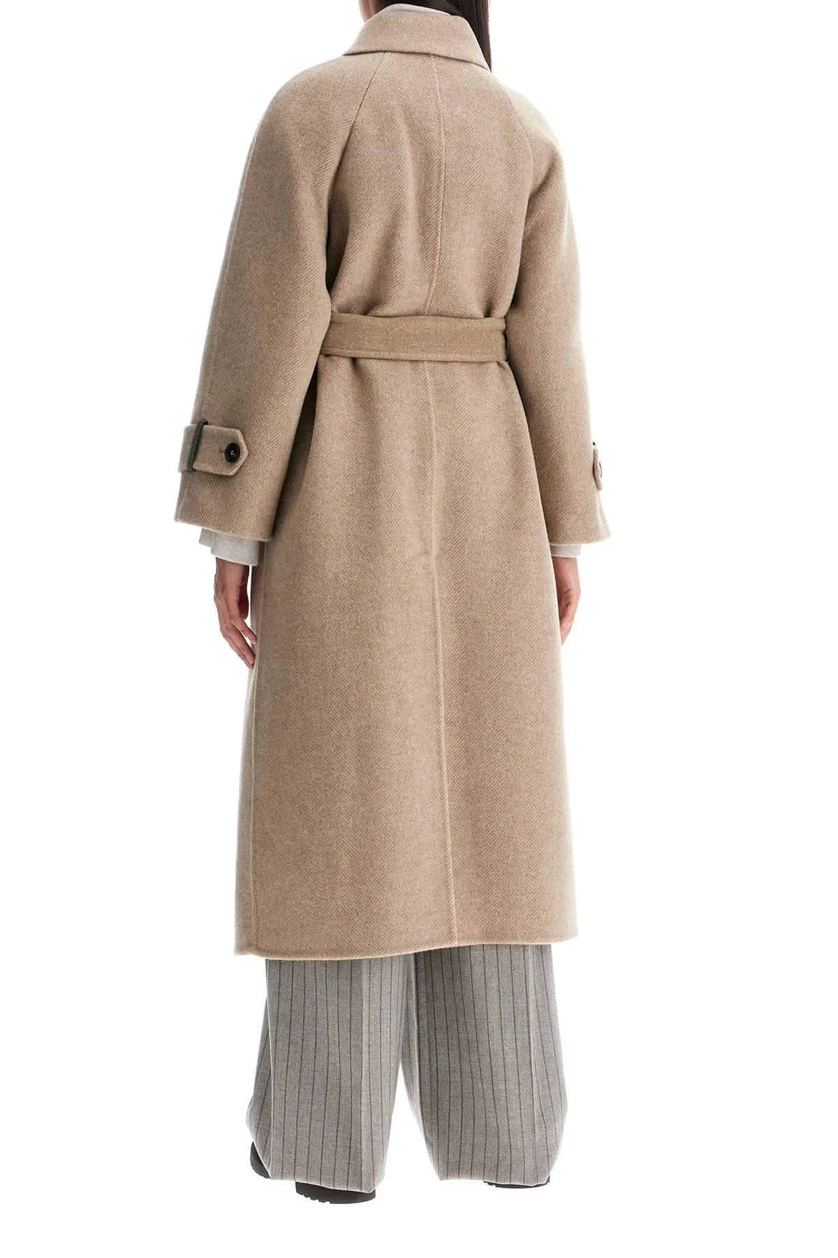 wool and cashmere coat with belt.