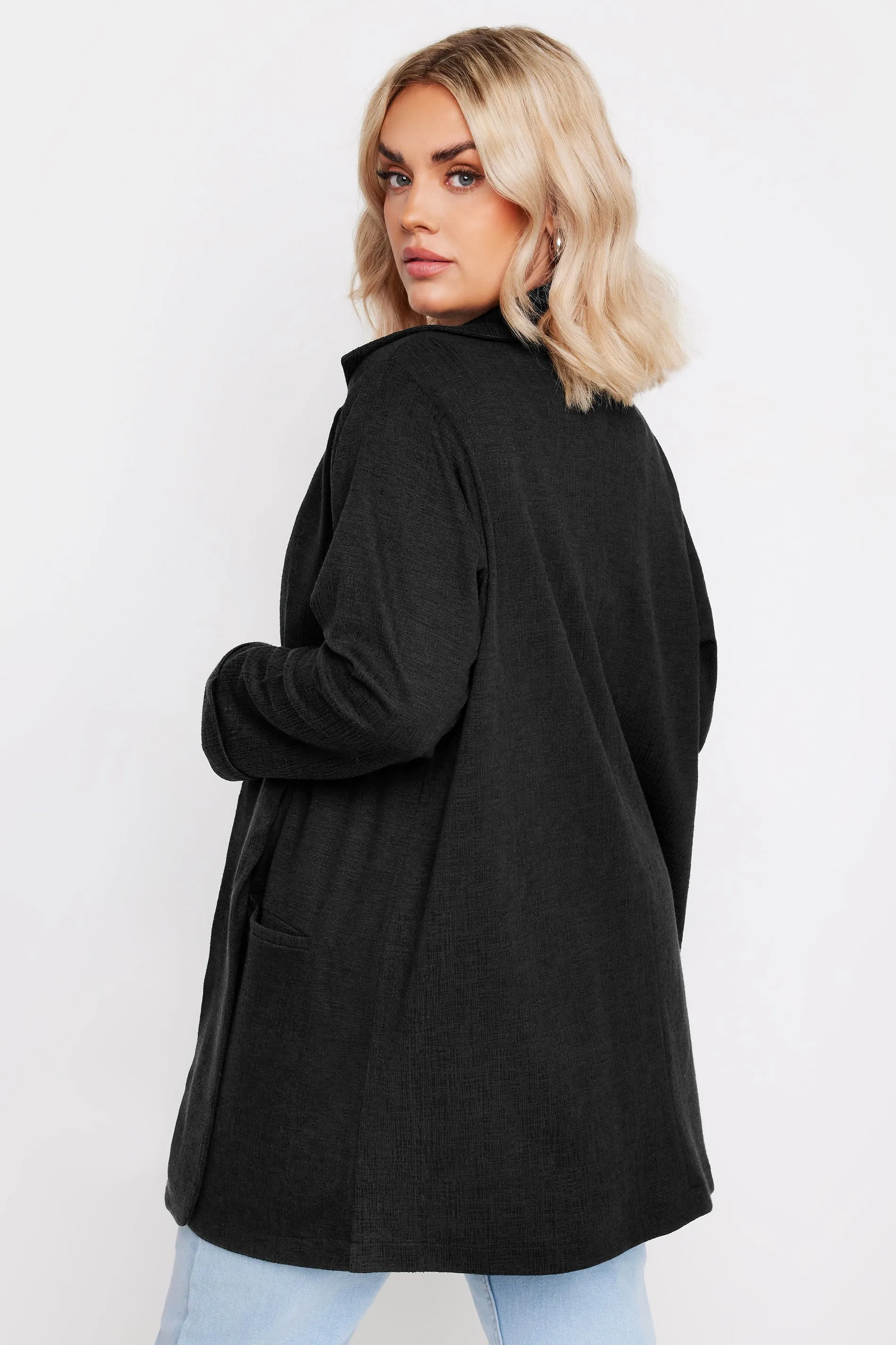 YOURS Curve Black Textured Blazer