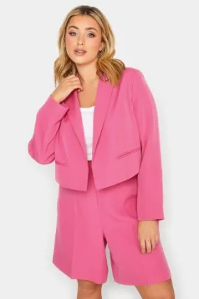 YOURS Curve Pink Cropped Blazer